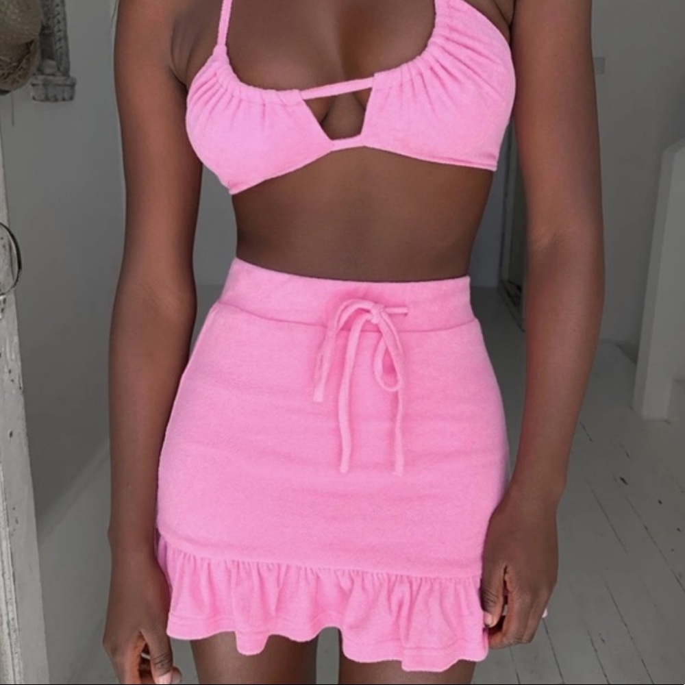Tiger mist Terry cloth pink set - size S